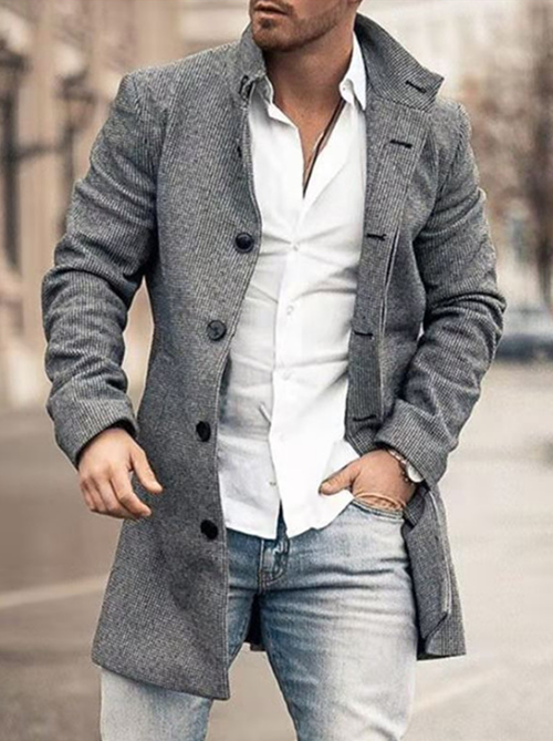 Mofybuy Men's Outdoor Casual Fashion Printed Coats