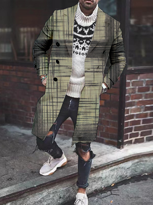 Mofybuy Men's Outdoor Casual Fashion Printed Coats