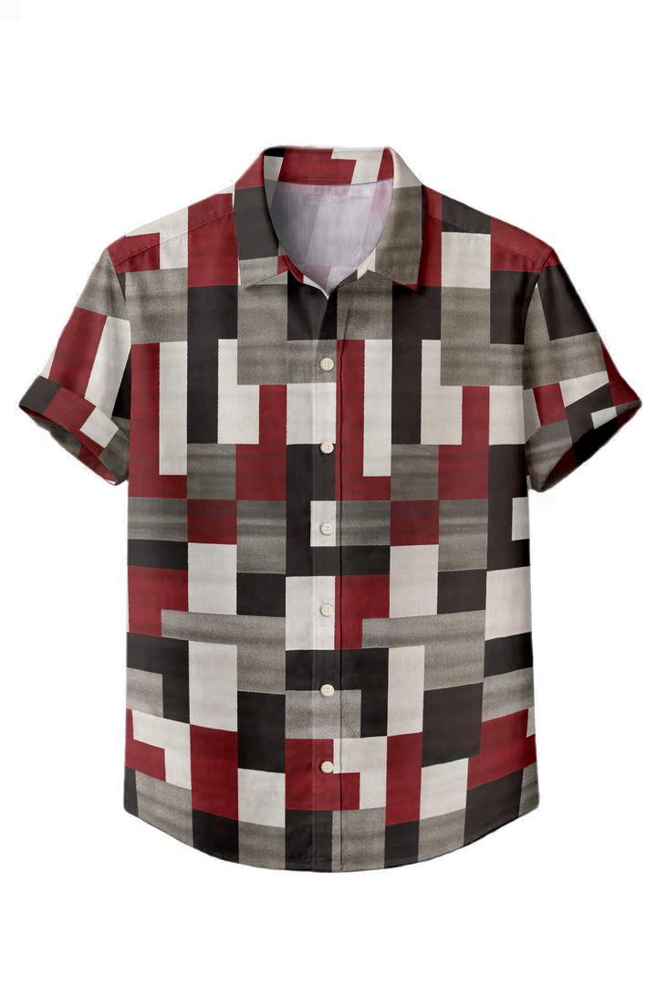 Mofybuy Urban Block Mosaic Shirt