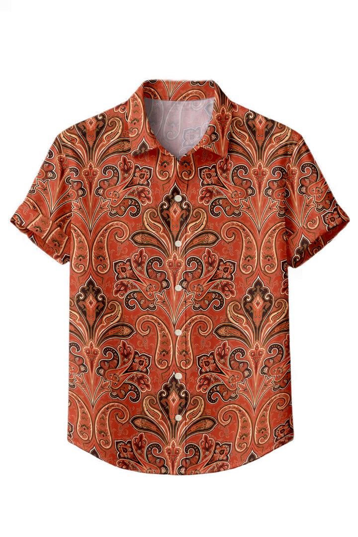 Mofybuy Terracotta Paisley Shirt