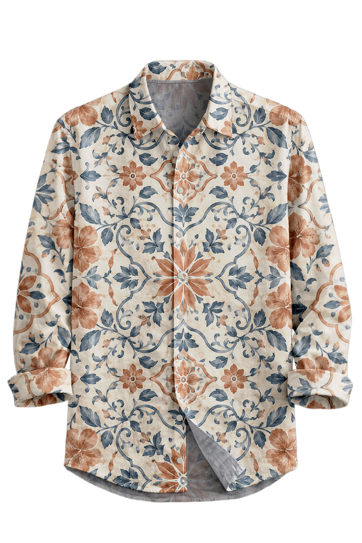 Mofybuy Terracotta Garden Tile Shirt