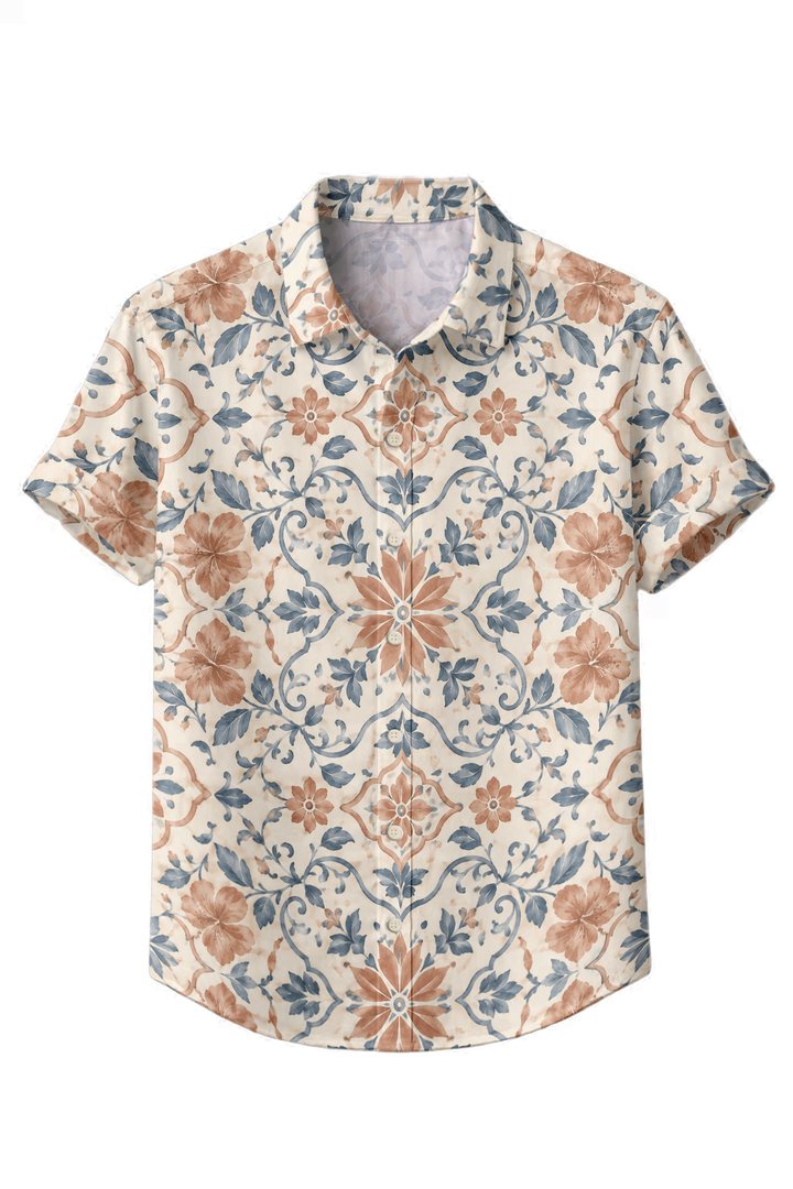 Mofybuy Terracotta Garden Tile Shirt