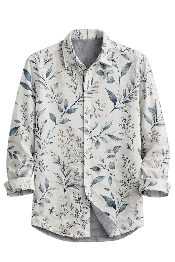 Mofybuy Blue Willow Branch Shirt