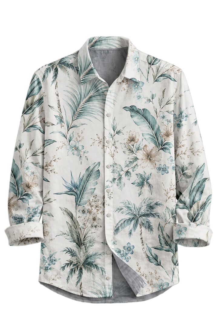 Mofybuy Aqua Palm Garden Shirt