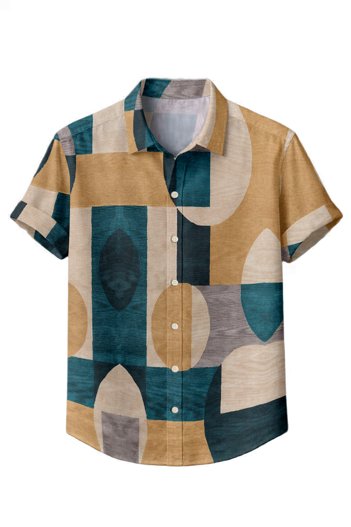 Mofybuy Retro Arch Block Shirt