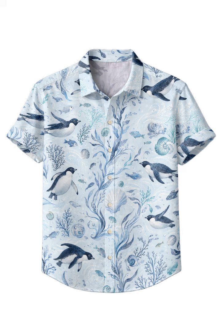 Mofybuy Penguin Blue Tide Shirt
