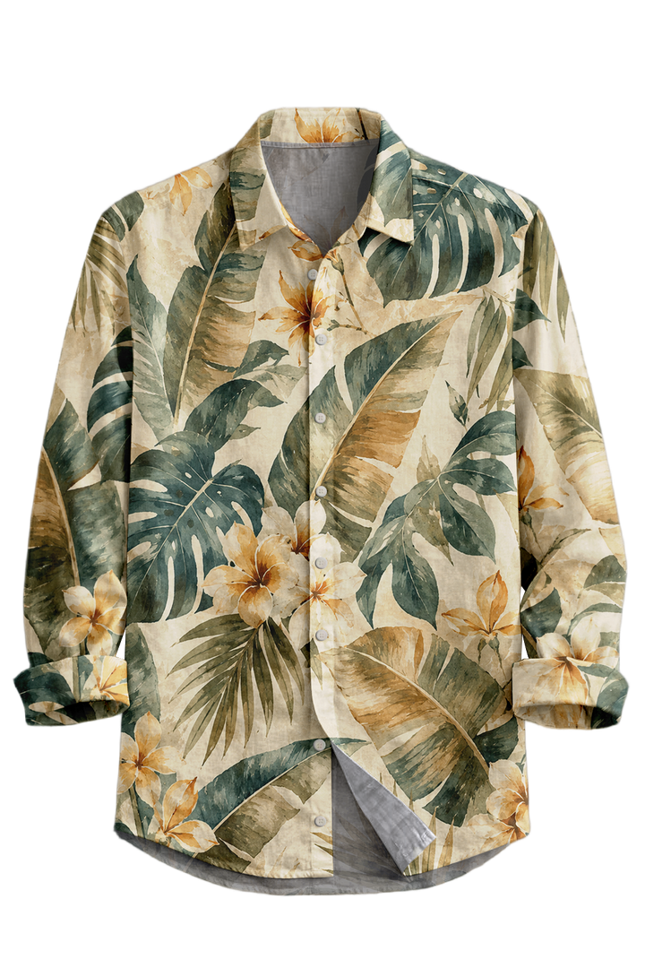 Mofybuy Golden Tropic Leaf Shirt