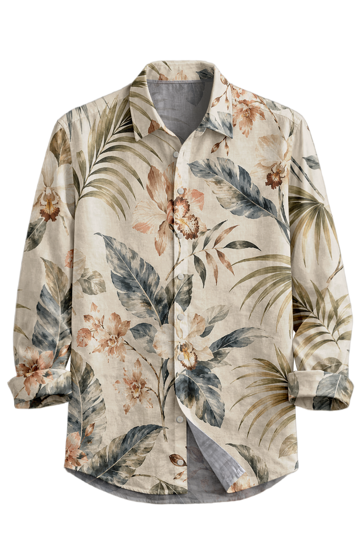 Mofybuy Coral Palm Orchid Shirt