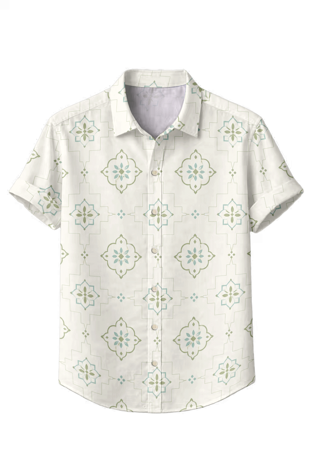 Mofybuy Blue Garden Tile Shirt