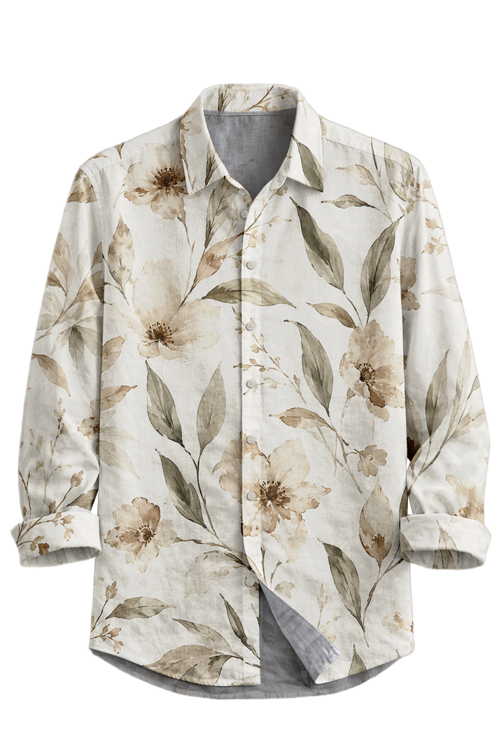 Mofybuy Sandwashed Botanical Bloom Shirt
