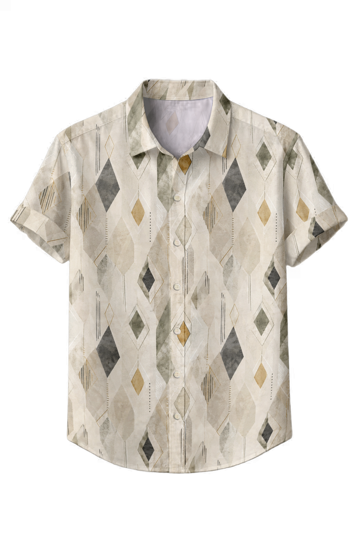 Mofybuy Sandstone Deco Diamond Shirt