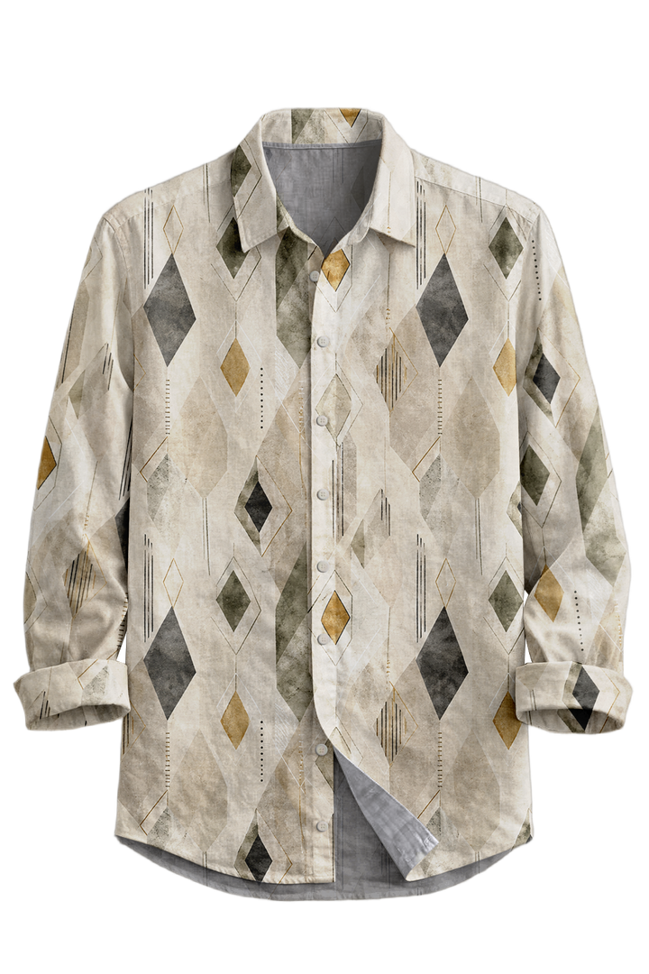 Mofybuy Sandstone Deco Diamond Shirt