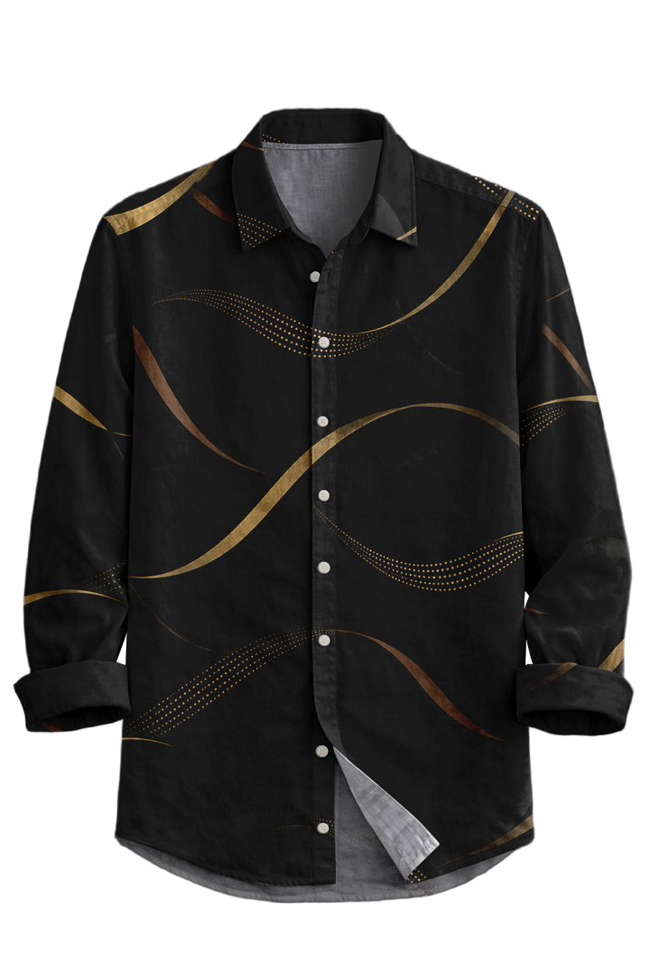 Mofybuy Black Gold Current Shirt