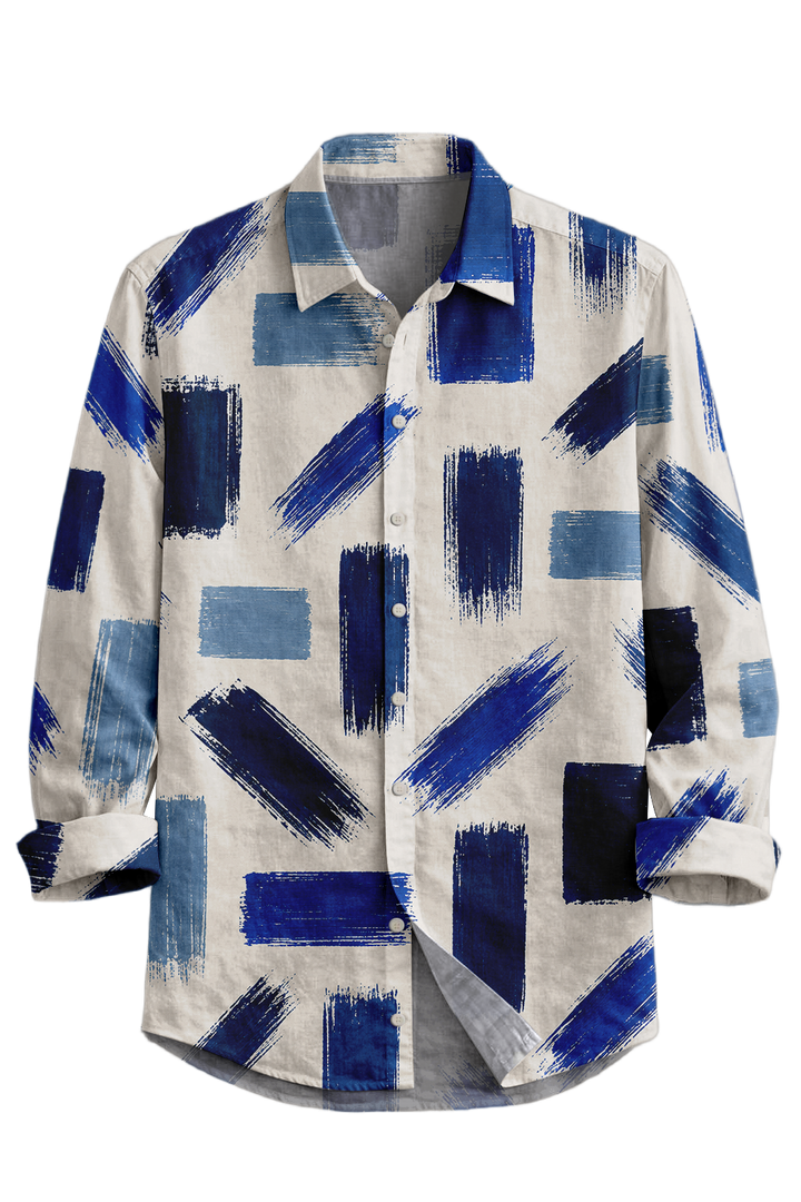 Mofybuy Indigo Brush Block Shirt