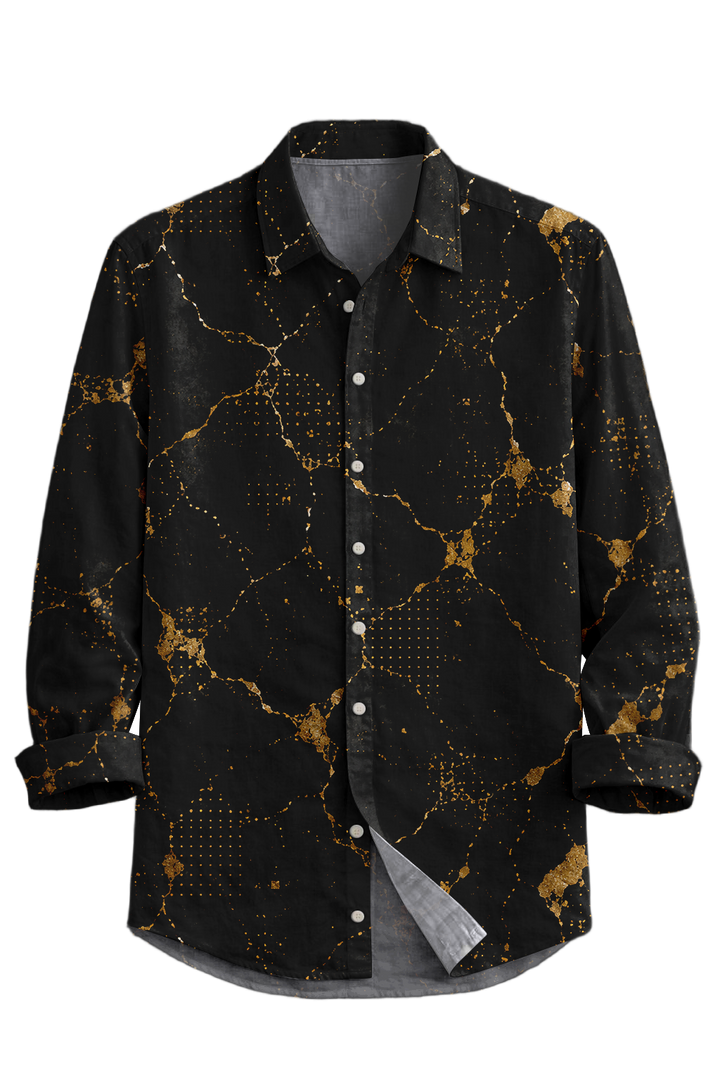 Mofybuy Black Gold Marble Vein Shirt