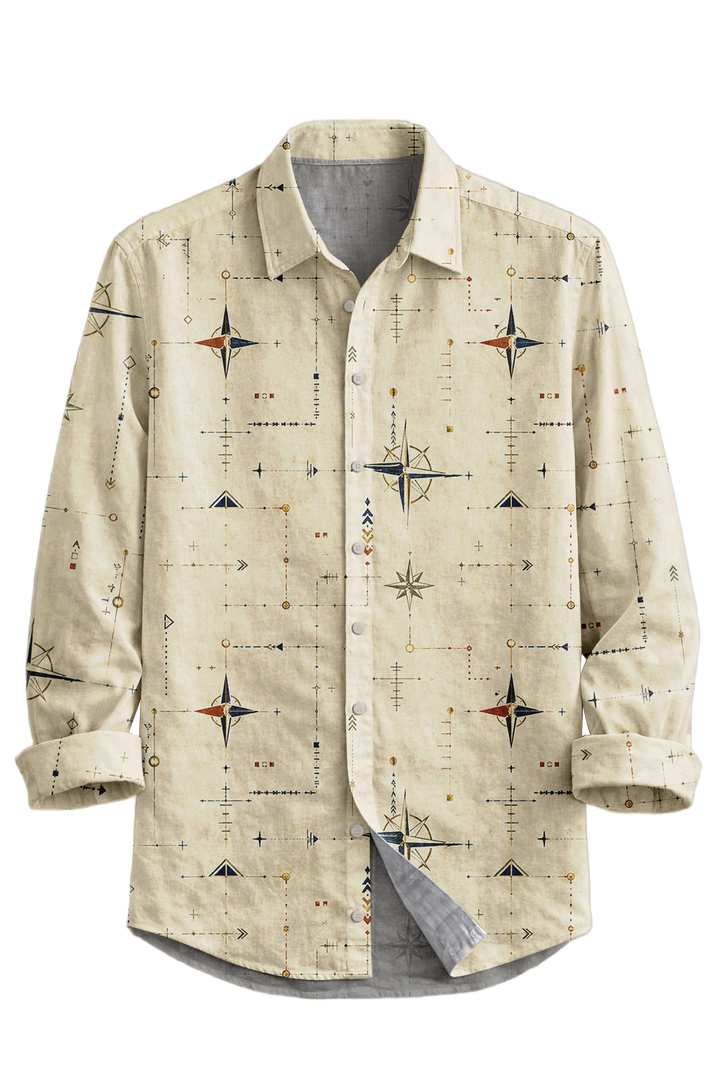 Mofybuy Compass Line Map Shirt