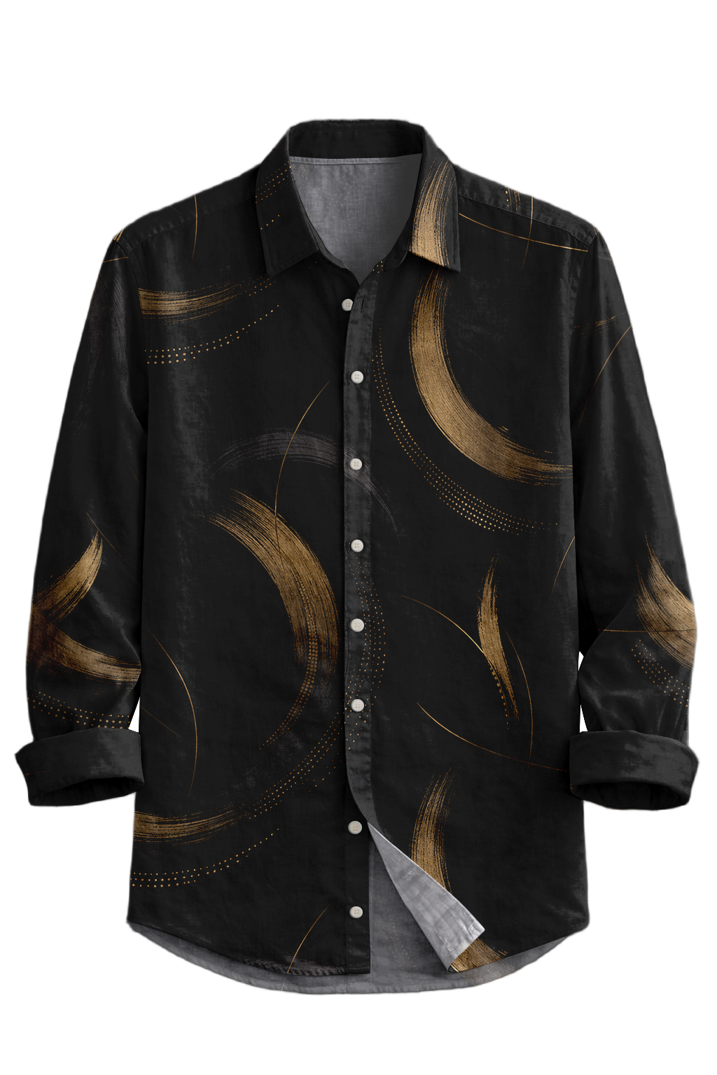 Mofybuy Black Gold Crescent Shirt