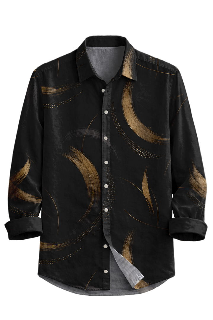 Mofybuy Black Gold Crescent Shirt