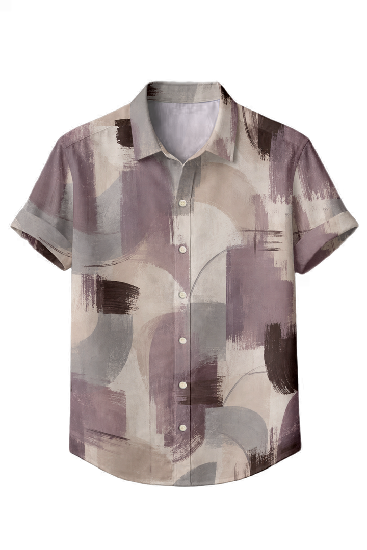 Mofybuy Mauve Abstract Shirt