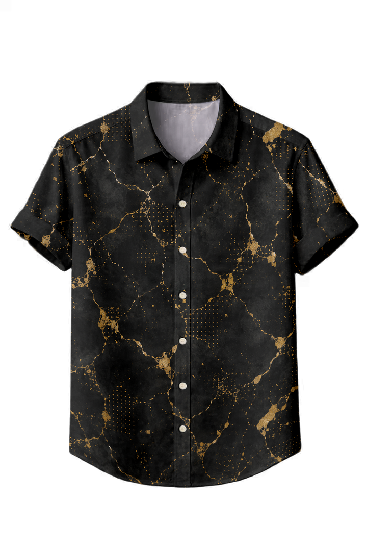 Mofybuy Black Gold Marble Vein Shirt