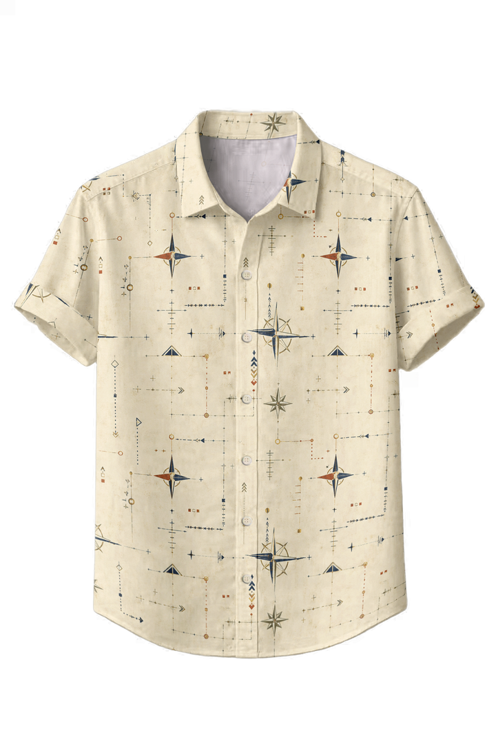 Mofybuy Compass Line Map Shirt