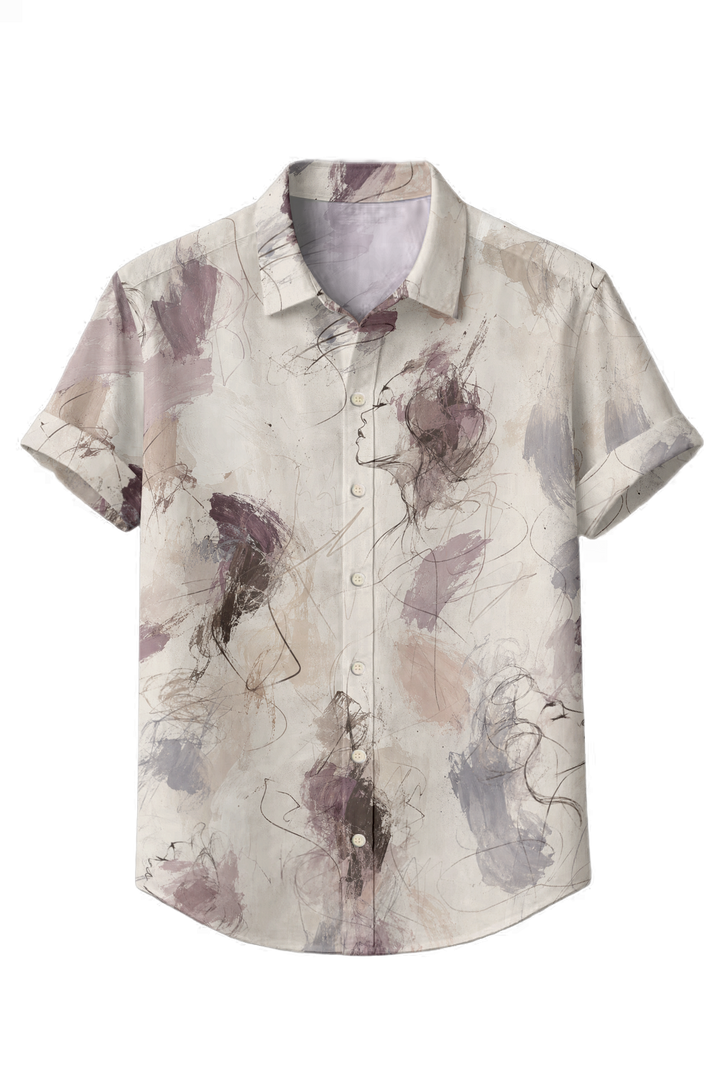 Mofybuy Abstract Portrait Sketch Shirt
