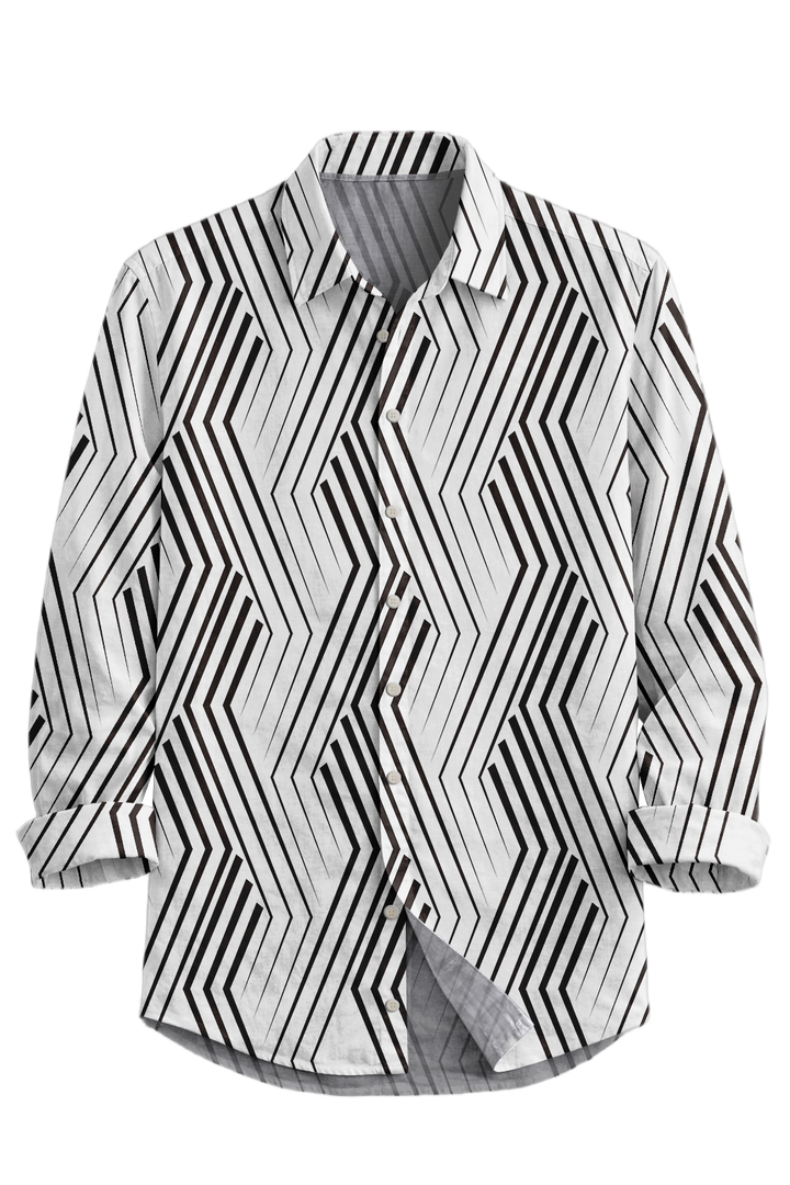 Mofybuy Art Deco Chevron Shirt