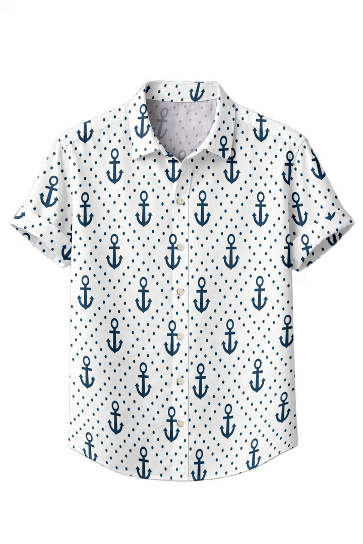 Mofybuy Nautical Dot Anchor Shirt
