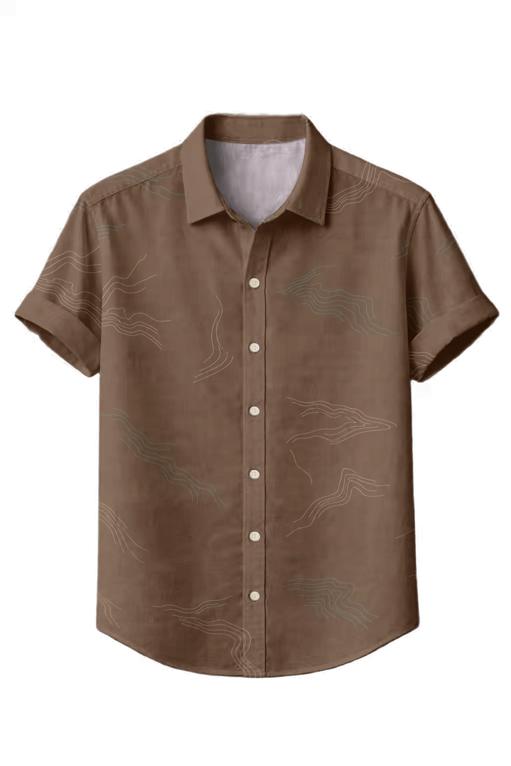 Mofybuy Brown Linework Shirt