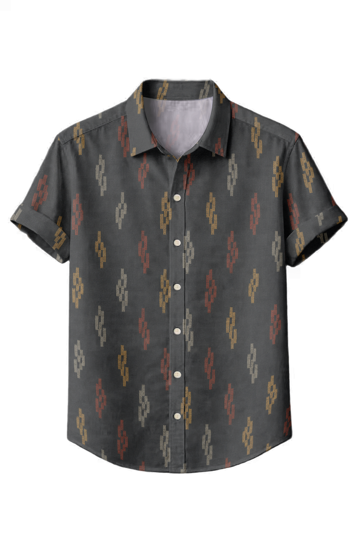 Mofybuy Charcoal Mosaic Dash Shirt