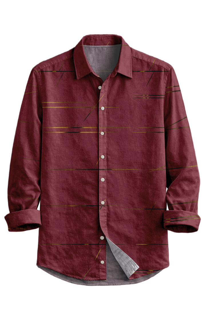 Mofybuy Retro Line Accent Shirt