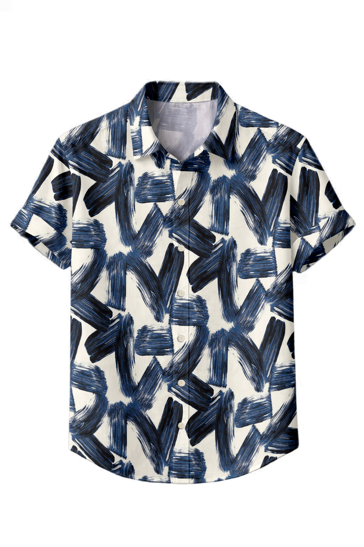 Mofybuy Indigo Brushstroke Shirt