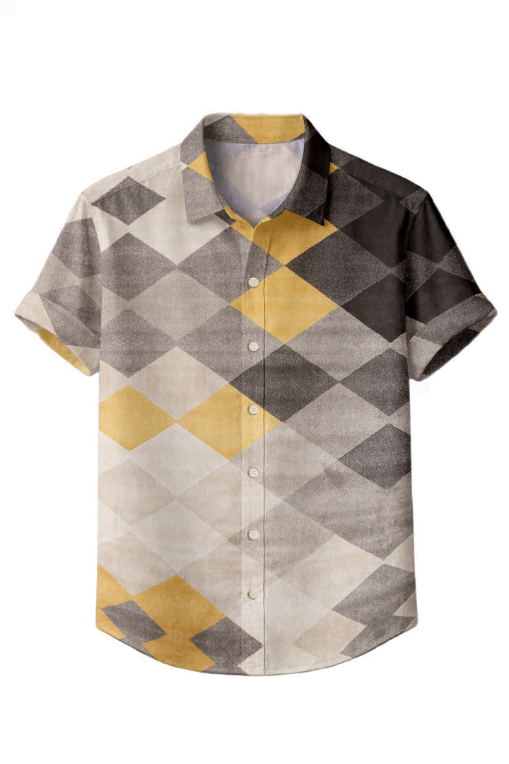 Mofybuy Sand Gold Argyle Shirt