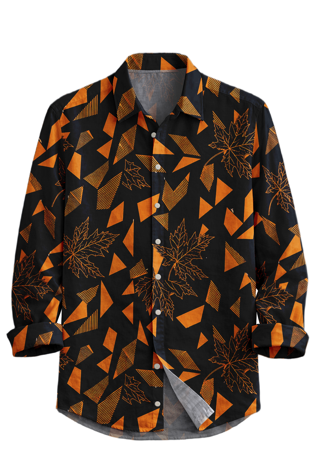 Mofybuy Autumn Geo Leaf Shirt