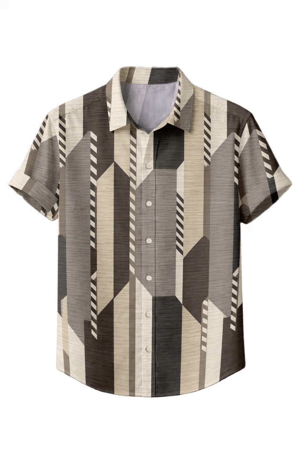 Mofybuy Sandstone Geo Stripe Shirt