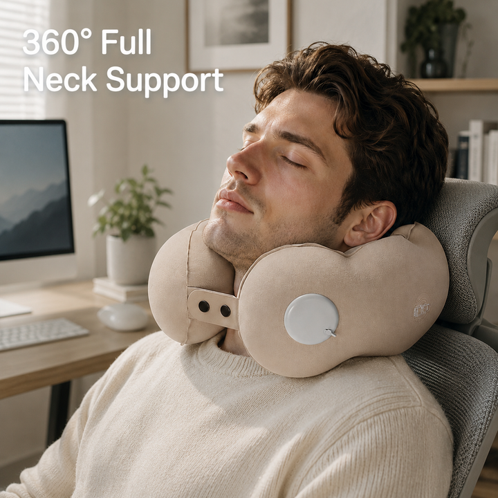 Cloud Bubble Press-to-Inflate U-Shaped Neck Pillow