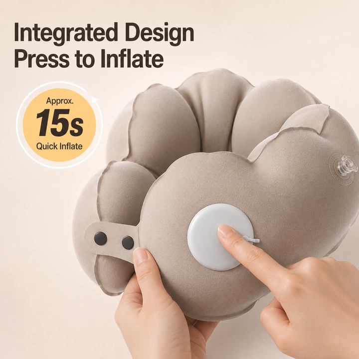 Cloud Bubble Press-to-Inflate U-Shaped Neck Pillow