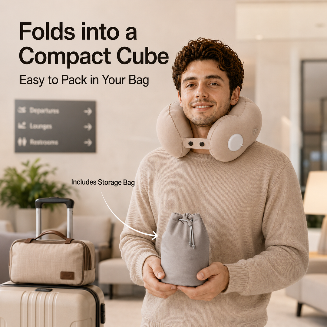 Cloud Bubble Press-to-Inflate U-Shaped Neck Pillow