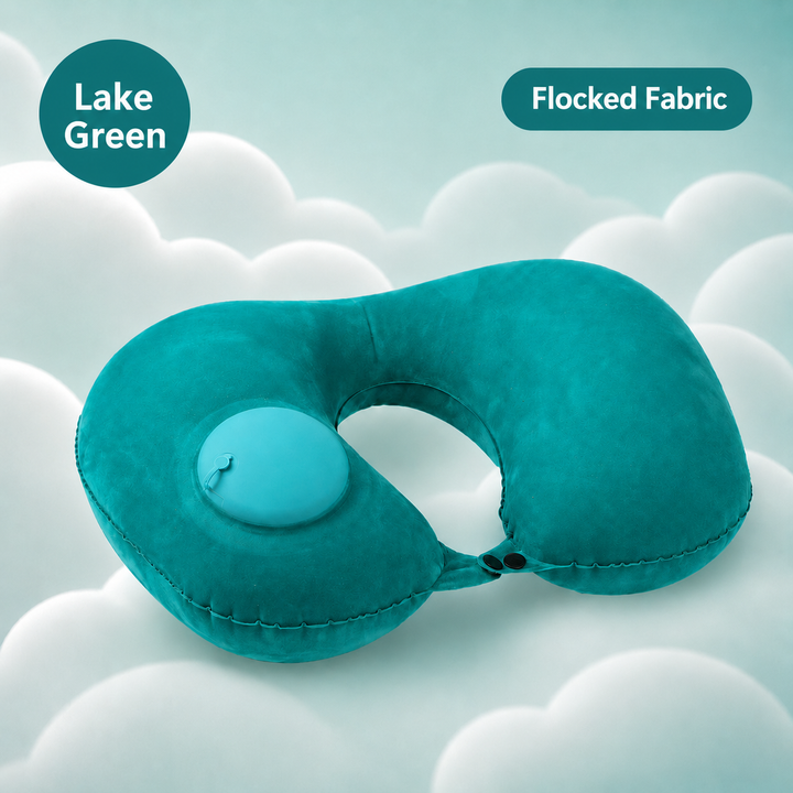 Press-to-Inflate U-Shaped Neck Pillow