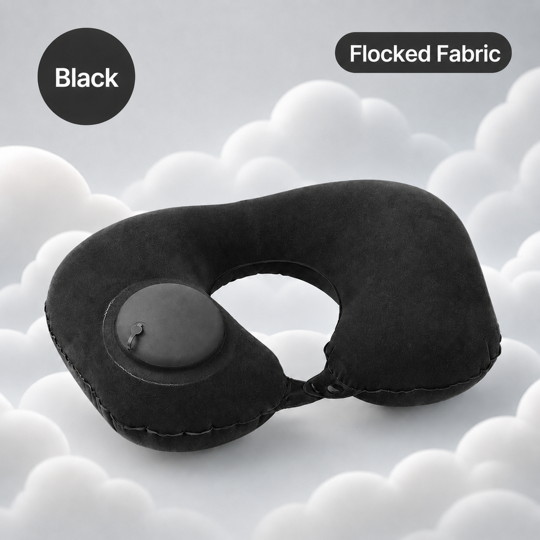Press-to-Inflate U-Shaped Neck Pillow
