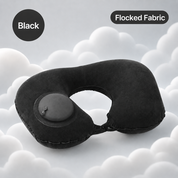 Press-to-Inflate U-Shaped Neck Pillow