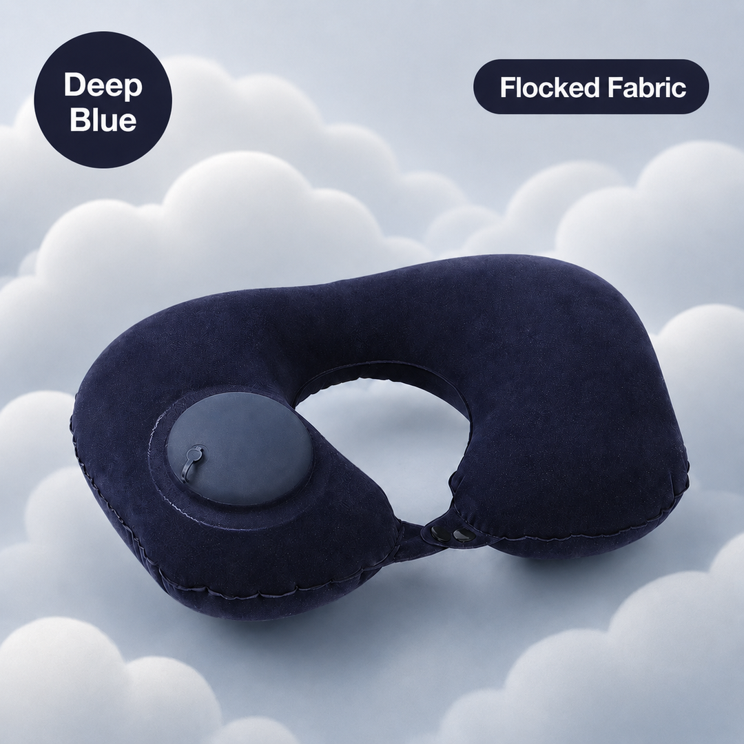 Press-to-Inflate U-Shaped Neck Pillow
