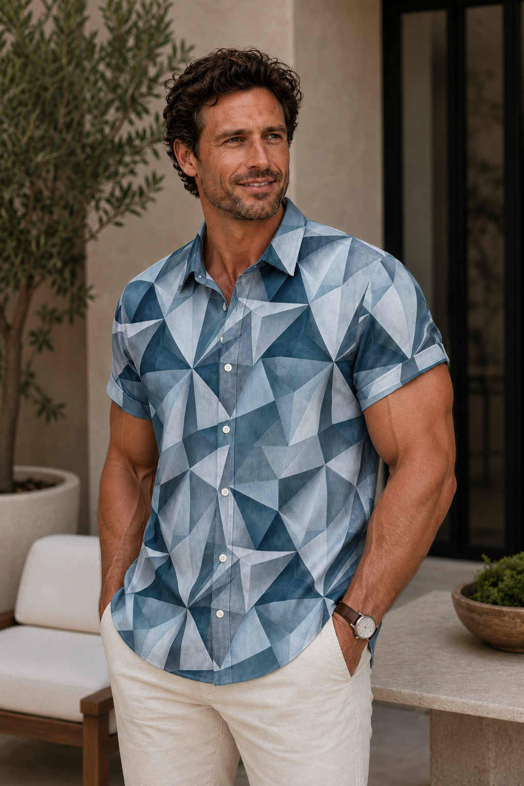 Mofybuy Blue Prism Shirt