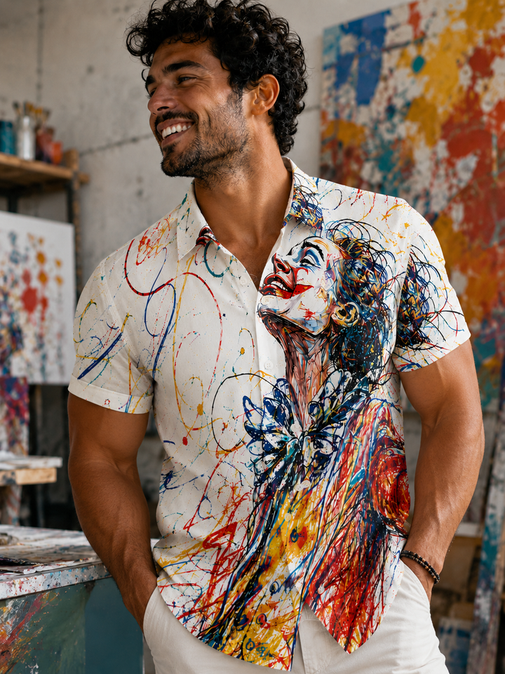 Mofybuy Clown’s Curtain Call Abstract Art Shirt