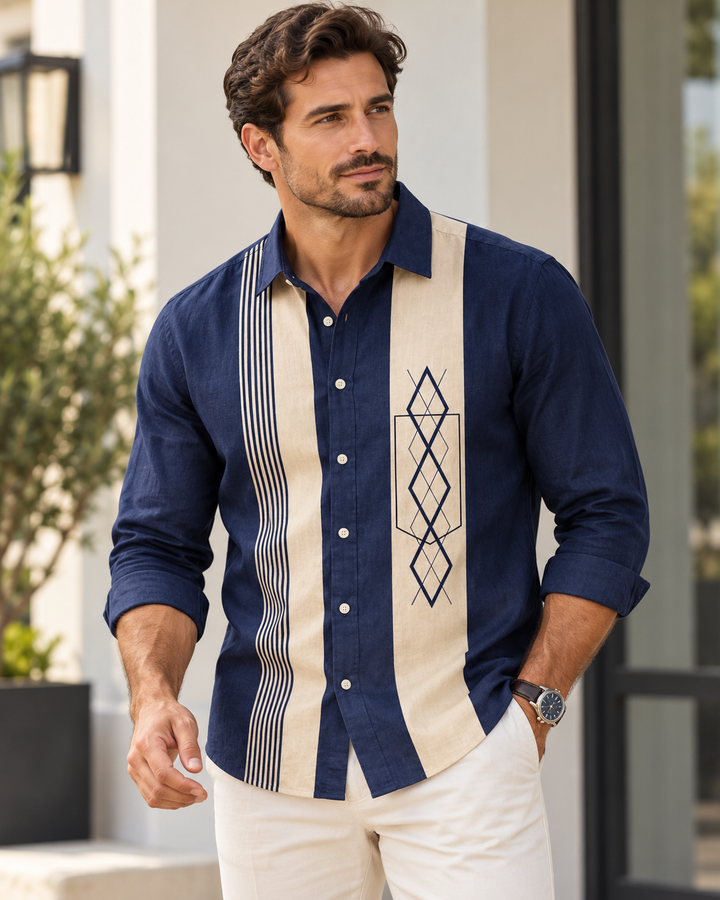 Mofybuy Coastal Panel Diamond Shirt