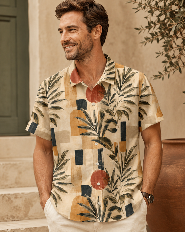 Mofybuy Solstice Palm Geometry Shirt