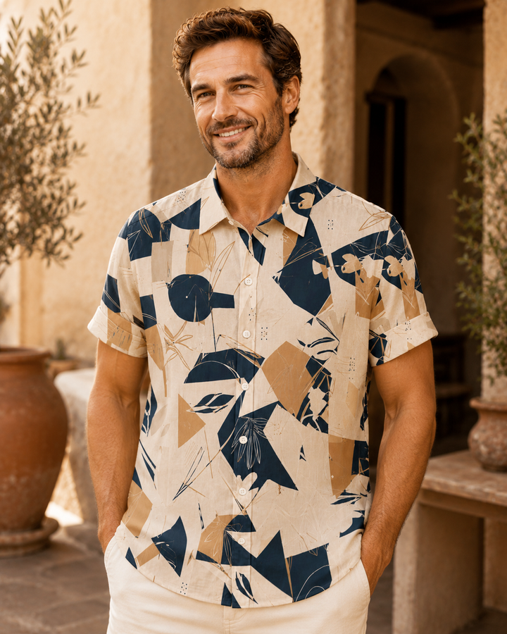 Mofybuy Nocturne Botanical Collage Shirt