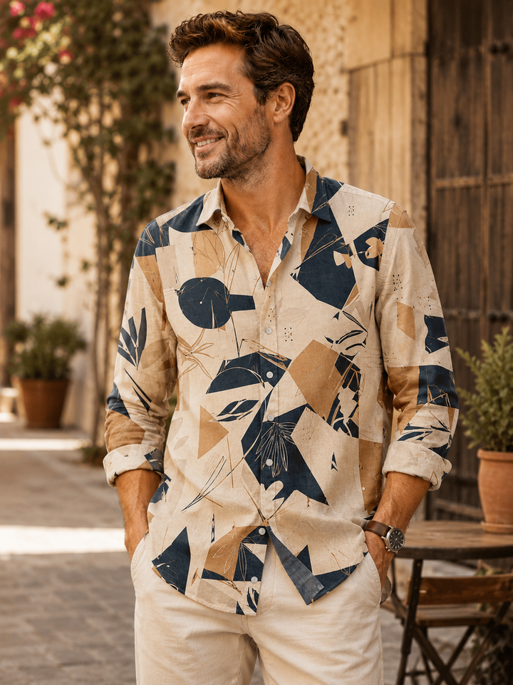 Mofybuy Nocturne Botanical Collage Shirt
