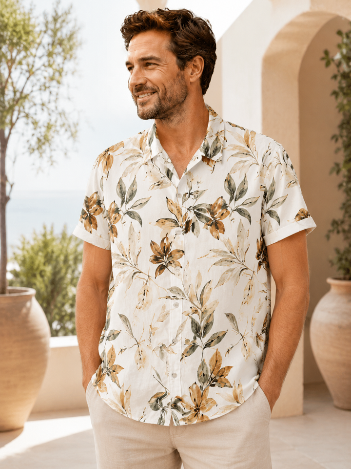 Mofybuy Faded Bloom Watercolor Shirt