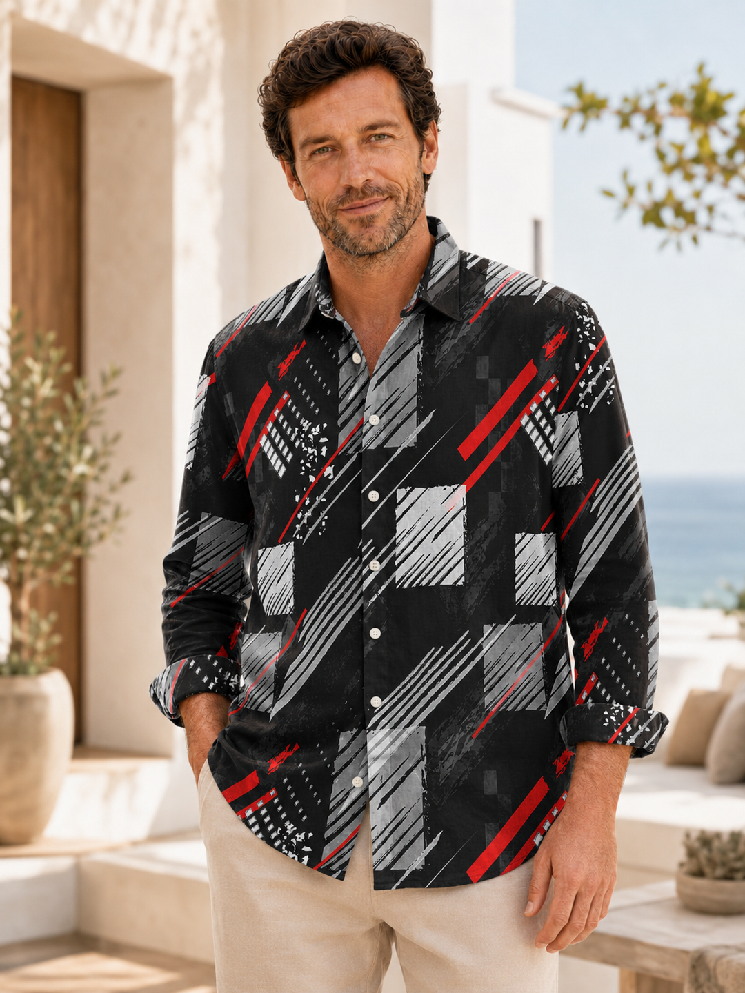 Mofybuy Redline Abstract Shirt